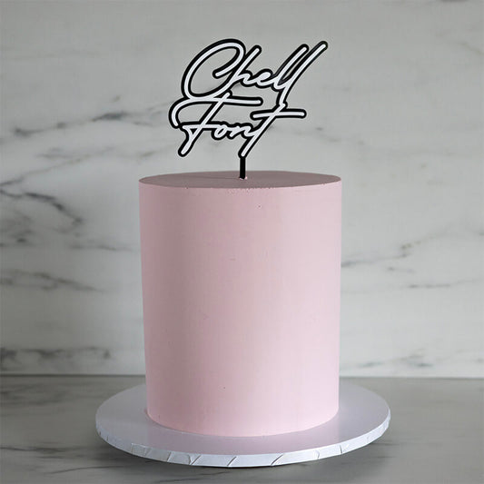 Chell Font Double Layer Custom Cake Topper or Cake Motif Premium 3mm Acrylic or Birch Wood