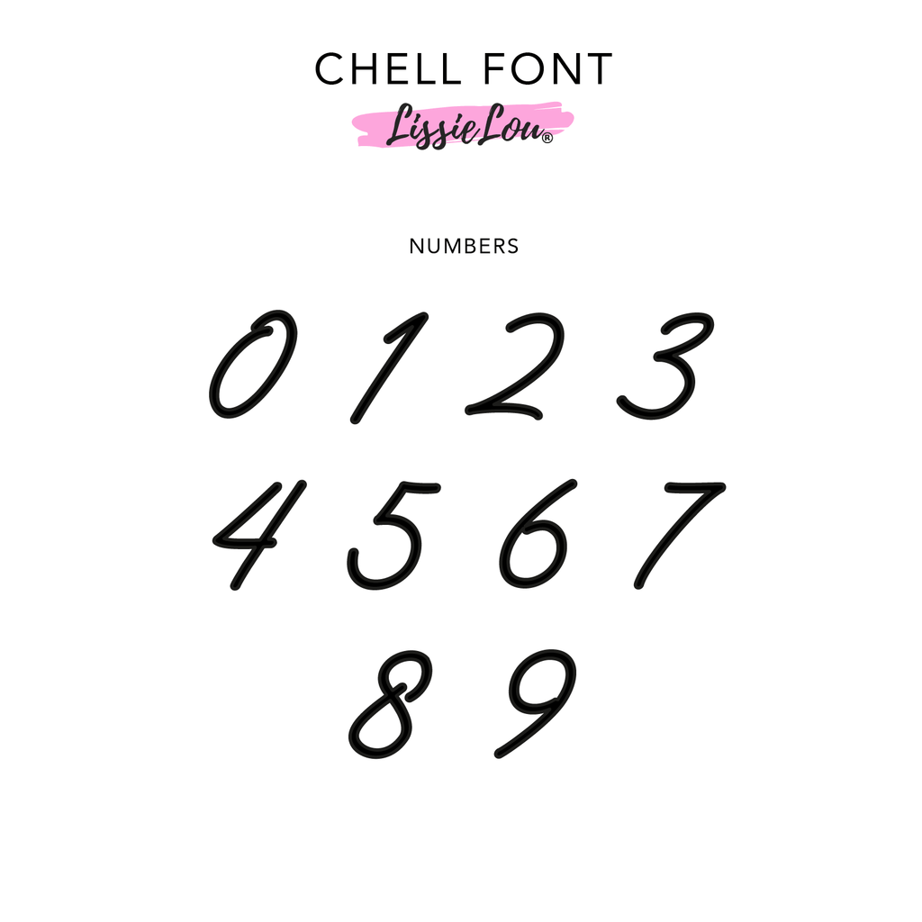 Chell Font Numbers Cake Topper or Cake Motif Premium 3mm Acrylic or Birch Wood