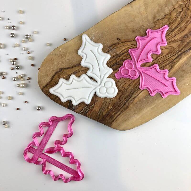 Christmas Holly Cookie Cutter and Stamp