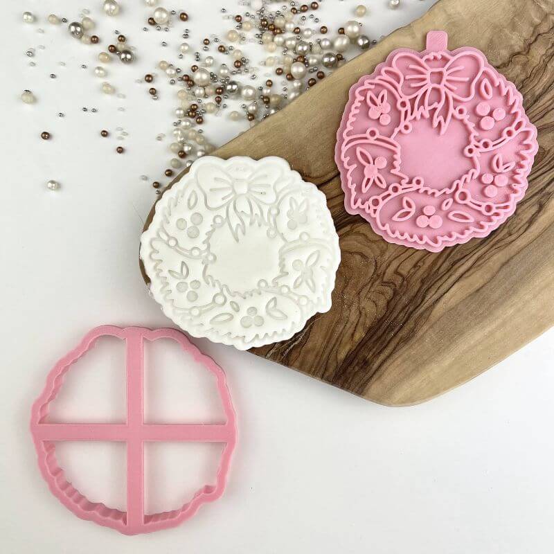 Christmas Wreath Cookie Cutter and Stamp by Frosted Cakes by Em