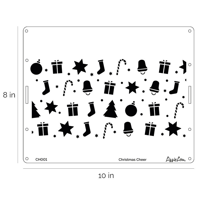 Christmas Cheer Cake Stencil - Full Size Design