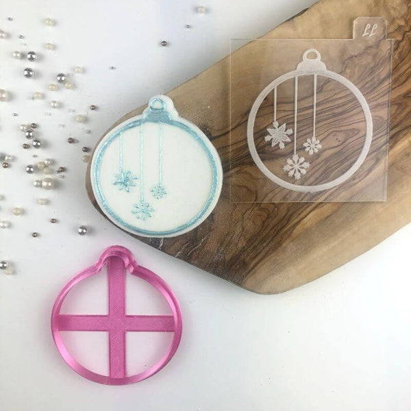 Circle Bauble with Snowflakes Christmas Cookie Cutter and Embosser