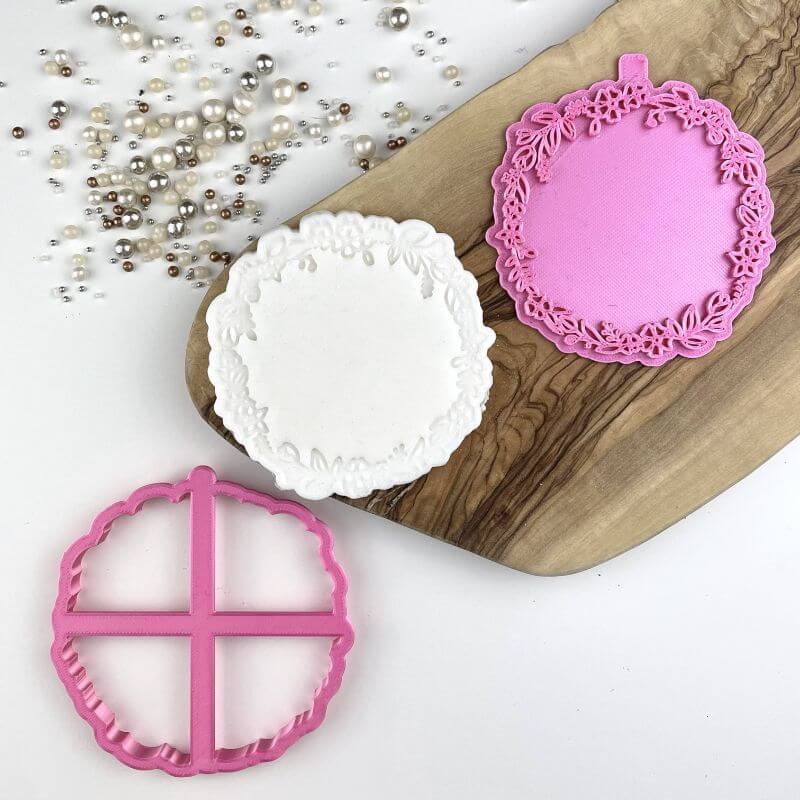 Circle of Flowers Floral Cookie Cutter and Stamp
