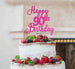 Happy 90th Birthday Pretty Cake Topper Glitter Card Hot Pink