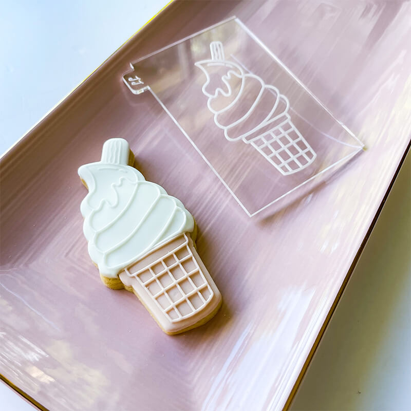 Classic Ice Cream Cone Cookie Cutter and Embosser by Luvelia Louise