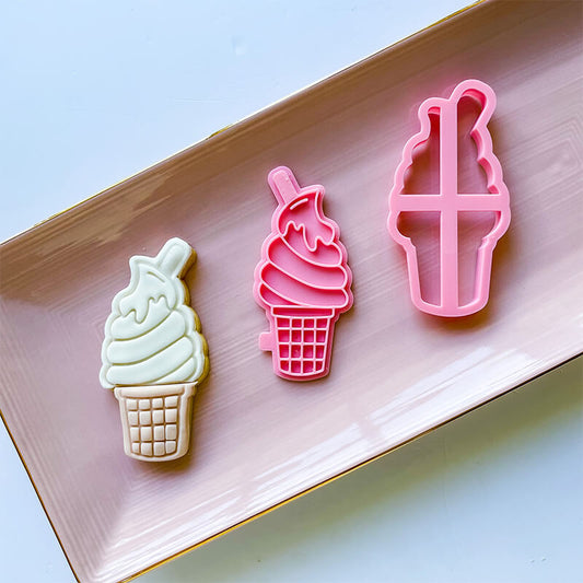 Classic Ice Cream Cone Cookie Stamp by Luvelia Louise