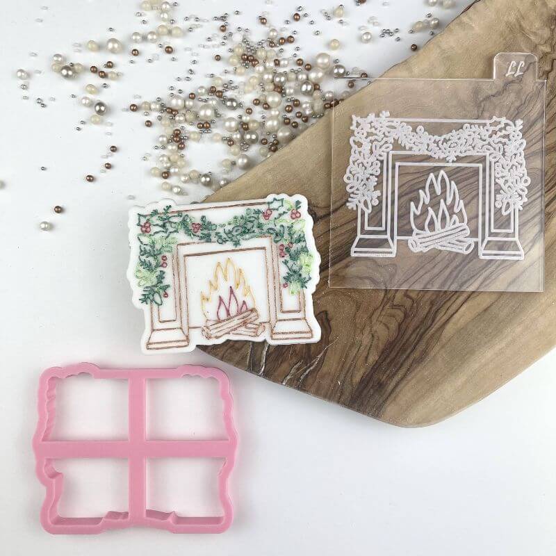Classic Fireplace Christmas Cookie Cutter and Embosser by Luvelia
