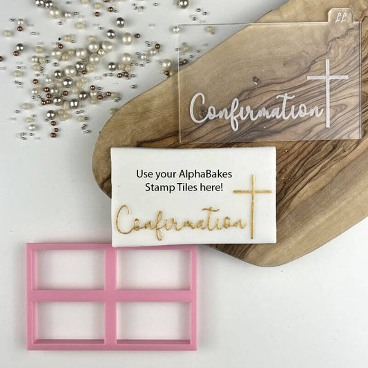 Confirmation with Cross AlphaBakes Cookie Cutter and Embosser