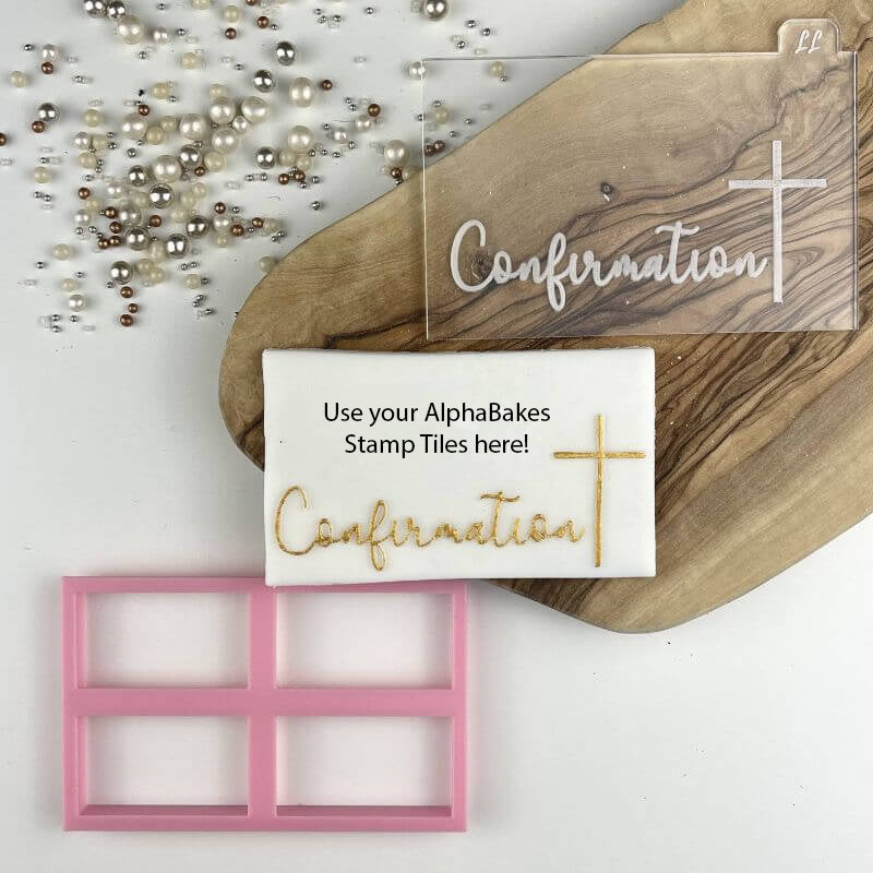 Confirmation with Cross AlphaBakes Cookie Cutter and Embosser