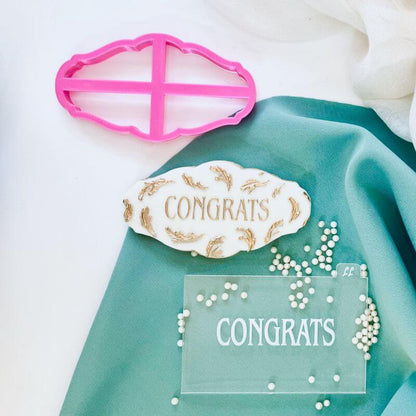 Rosalind Miller Cakes Congrats Cookie Cutter and Embosser