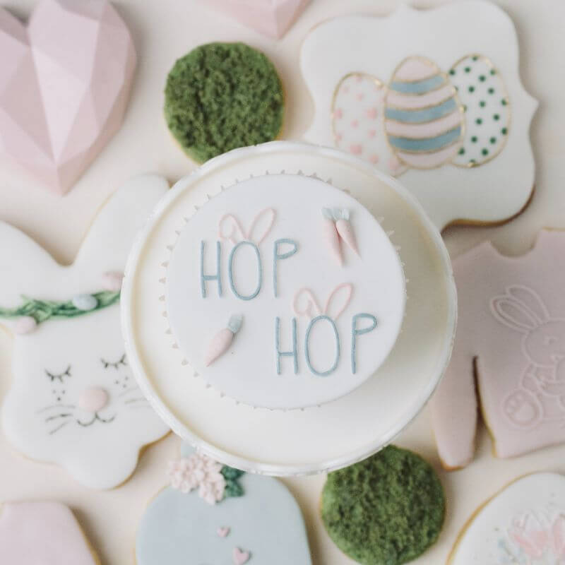 Hop Hop with Bunny Ears Easter Cookie Embosser