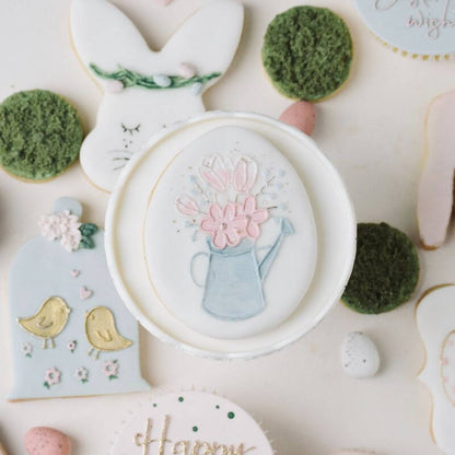 Watering Can Full of Flowers Easter Cookie Embosser