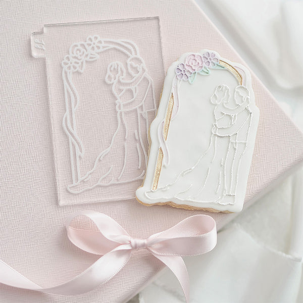 Couple Under Arch Wedding Cookie Cutter and Embosser by Catherine Marie Cake