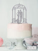 Silhouette Couple Under Pergola Wedding Cake Topper Premium 3mm Acrylic Metallic Silver