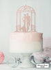 Silhouette Couple Under Pergola Wedding Cake Topper Premium 3mm Acrylic Mirror Rose Gold