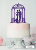 Silhouette Couple Under Pergola Wedding Cake Topper Premium 3mm Acrylic Purple