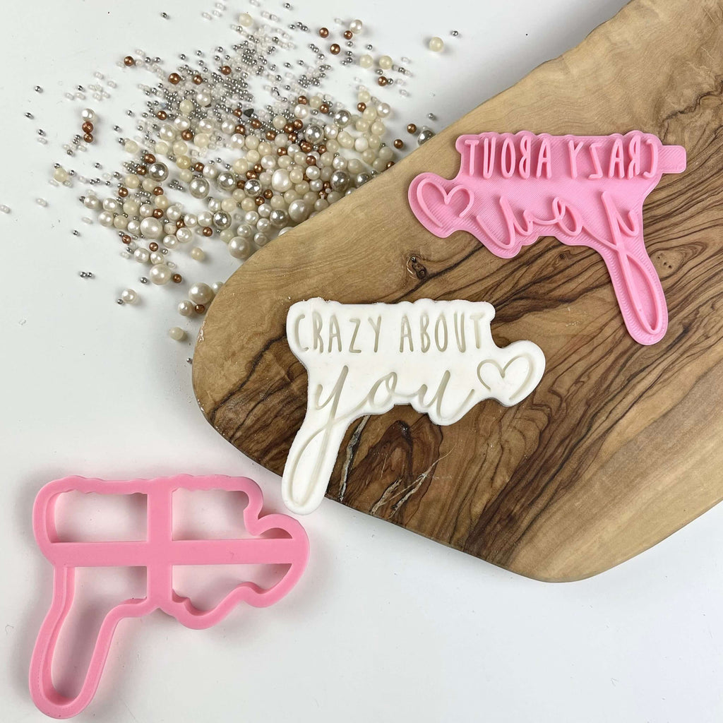 Crazy About You Valentine's Cookie Cutter and Stamp