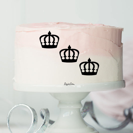 Crown Cake Motif Pack of 4 Premium 3mm Acrylic or Birch Wood