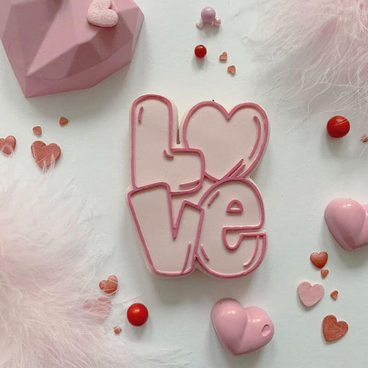 Love in Bubble Font Valentine's Cookie Cutter and Embosser