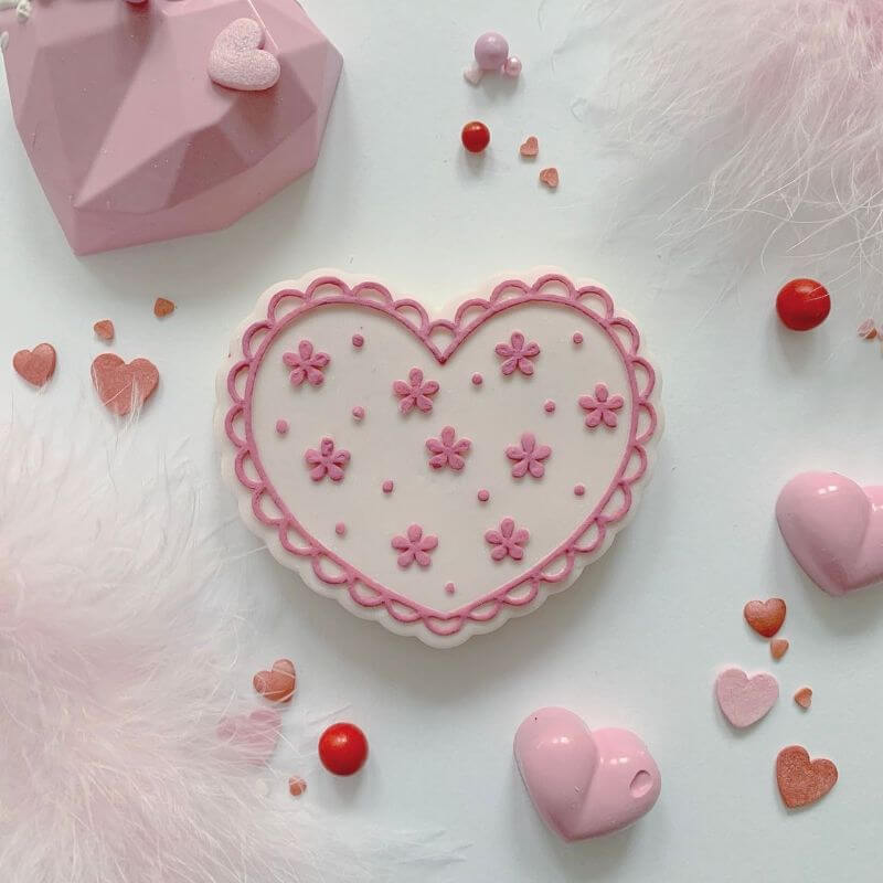 Frilly Heart Valentine's Cookie Cutter and Embosser