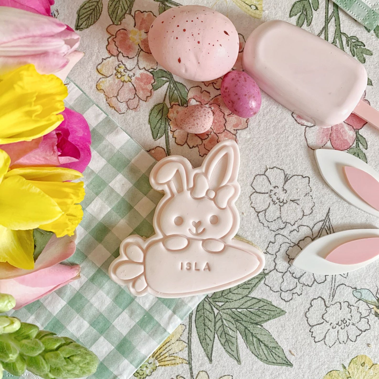 Easter Rabbit with Carrot Cookie Cutter and Stamp