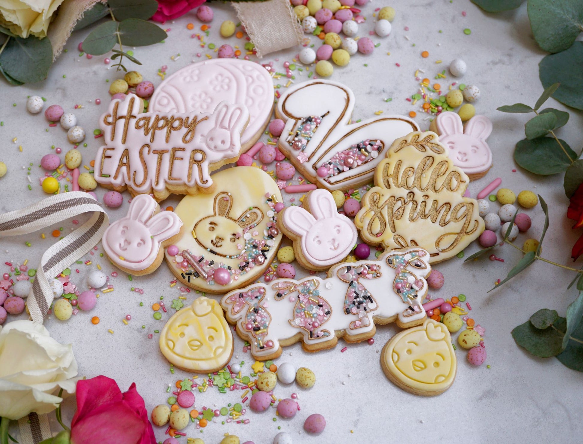 Four Easter Rabbit Friends Cookie Cutter and Embosser