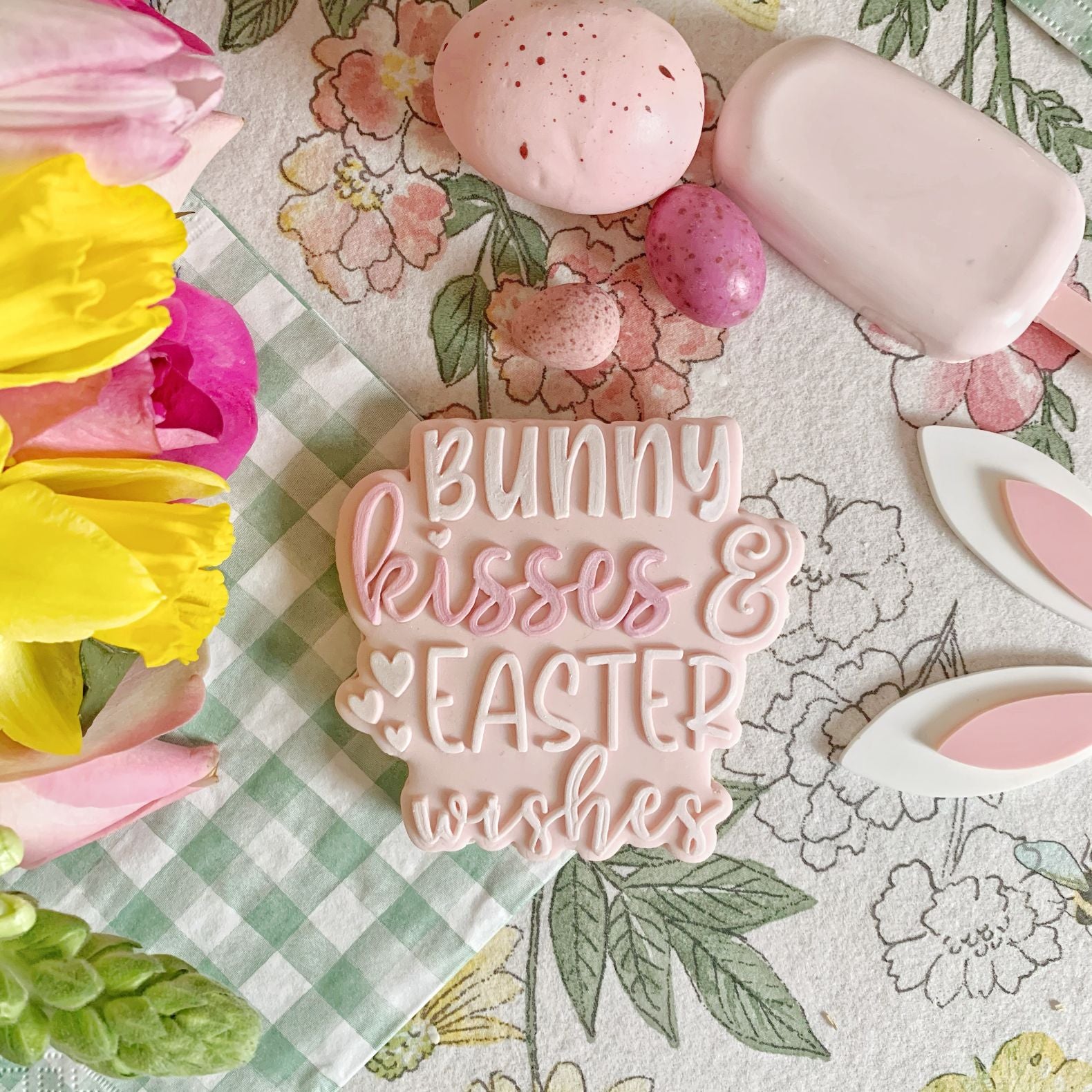 Bunny Kisses and Easter Wishes Cookie Cutter and Embosser