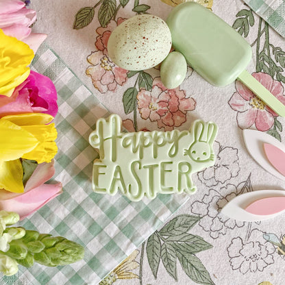 Happy Easter Style 2 with Rabbit Cookie Cutter and Stamp