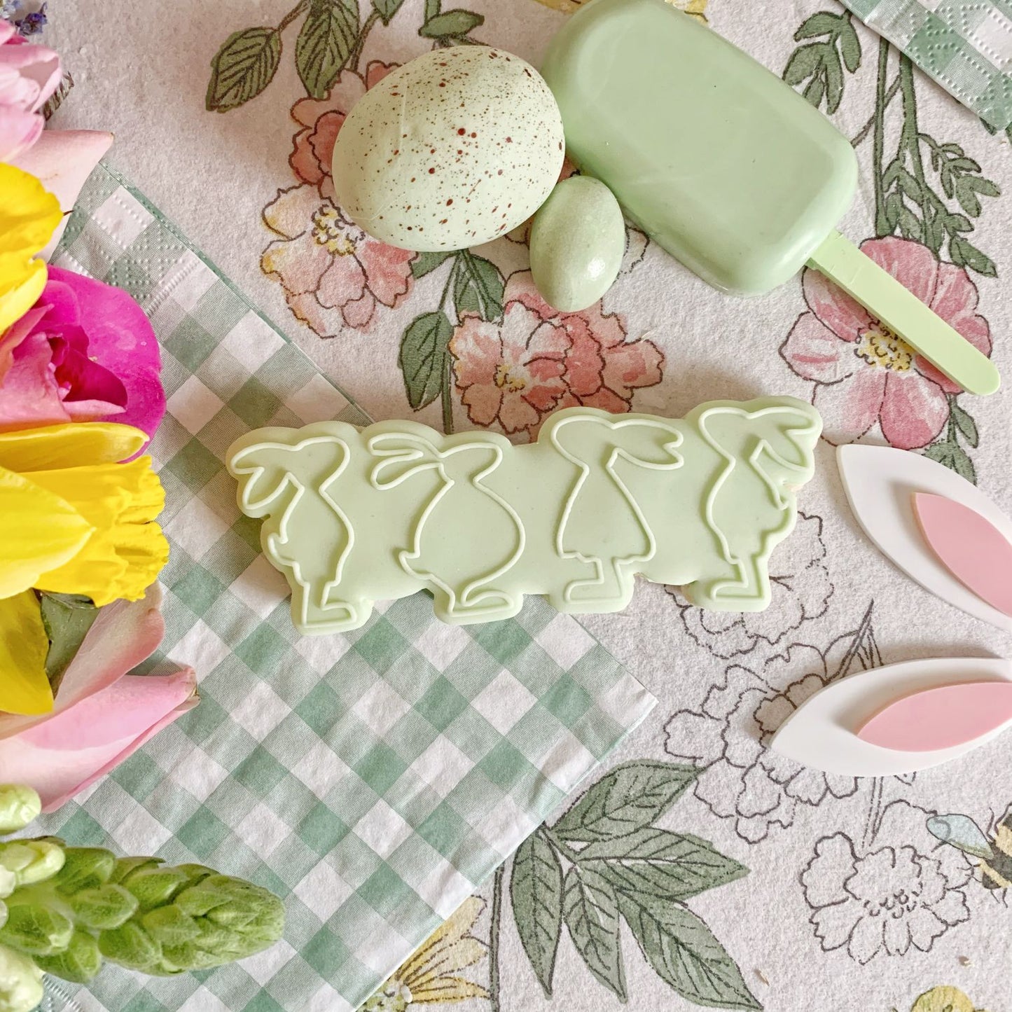 Four Easter Rabbit Friends Cookie Cutter and Embosser