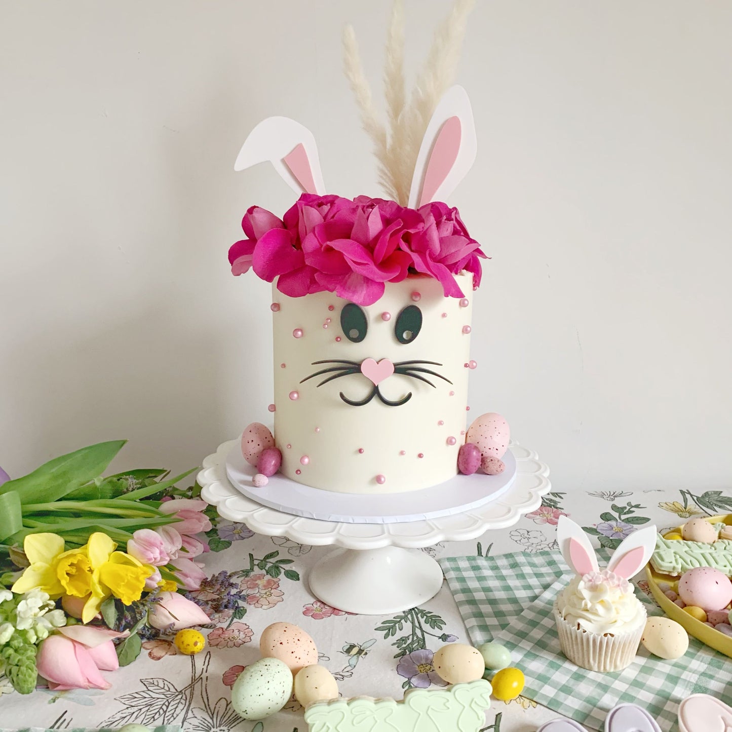 Easter Bunny Ear Cake Kit Topper Set Premium 3mm Acrylic