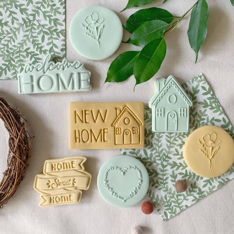 New Home with House Cookie Cutter and Stamp