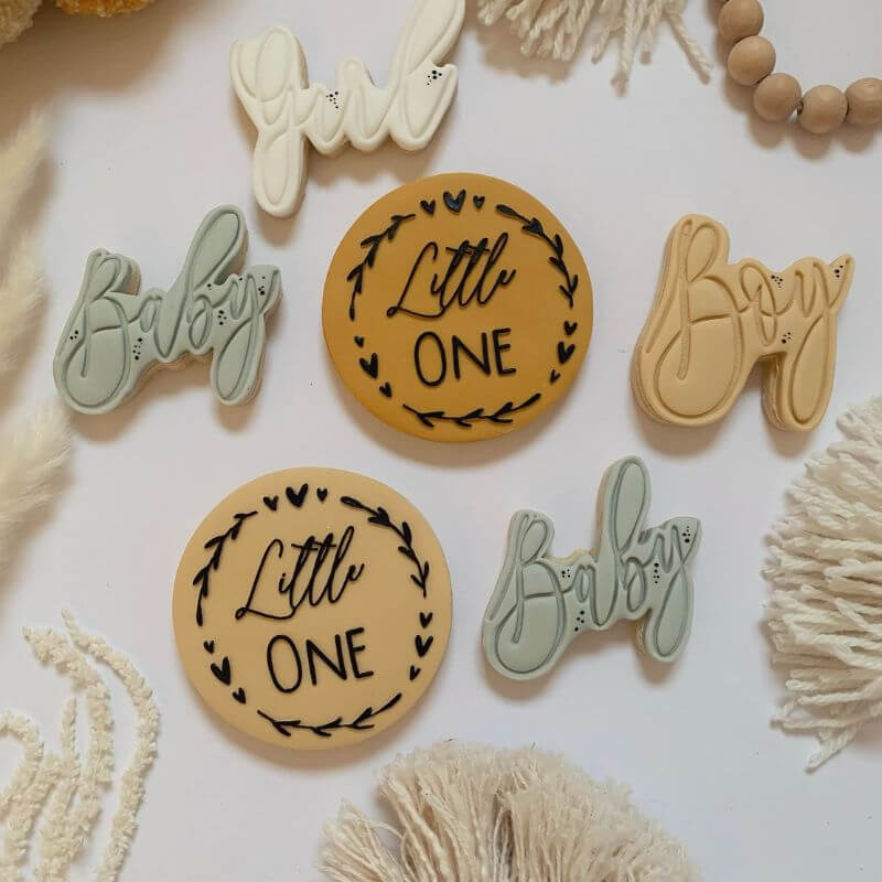Baby in Florence Font Baby Shower Cookie Cutter and Stamp