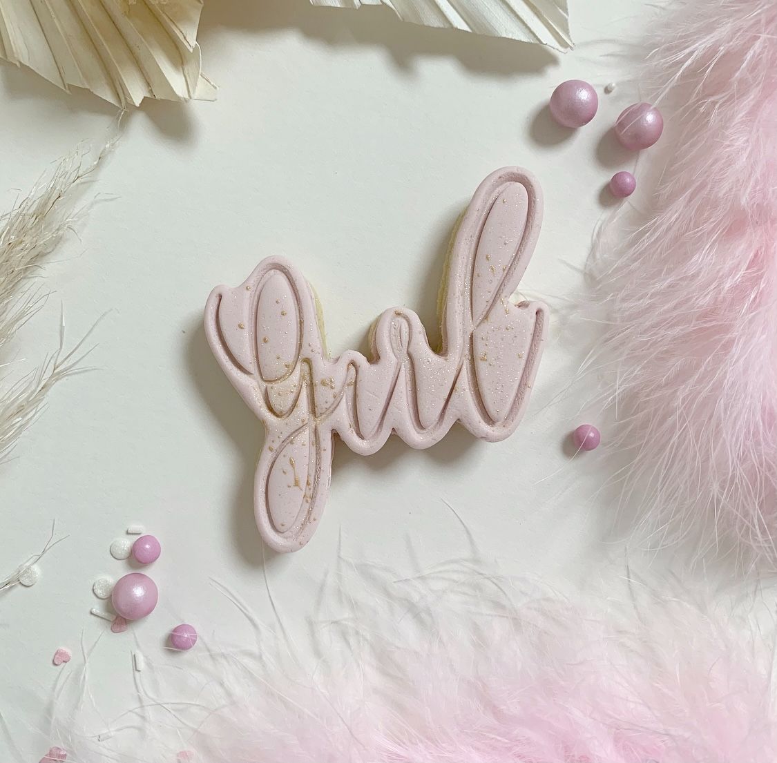 Girl in Florence Font Baby Shower Cookie Cutter and Stamp