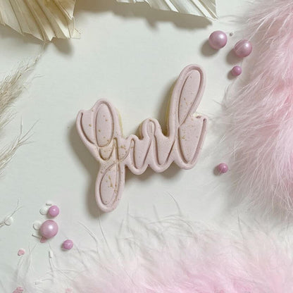 Girl in Florence Font Baby Shower Cookie Cutter