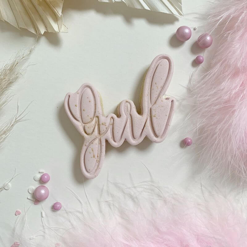 Girl in Florence Font Baby Shower Cookie Cutter and Stamp