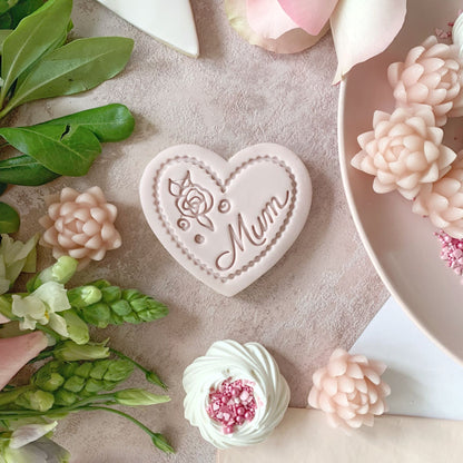 Mum in Heart Mother's Day Cookie Cutter and Stamp