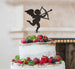Cupid Valentine's Cake Topper Glitter Card Black