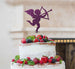 Cupid Valentine's Cake Topper Glitter Card Dark Purple