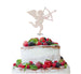 Cupid Valentine's Cake Topper Glitter Card White