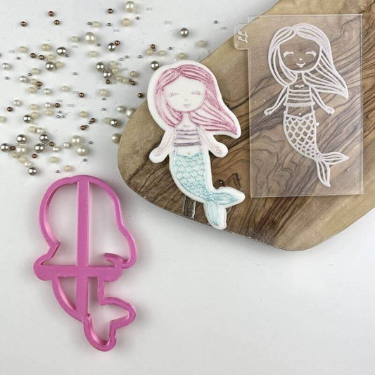 Cute Mermaid Under The Sea Cookie Cutter and Embosser