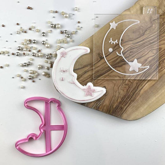 Cute Moon Baby Shower Cookie Cutter and Embosser