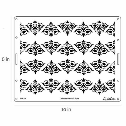 Delicate Damask Style Cake Stencil - Full Size Design
