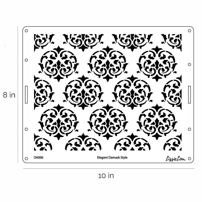 Elegant Damask Style Cake Stencil - Full Size Design