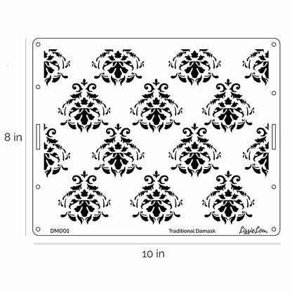 Traditional Damask Cake Stencil - Full Size Design
