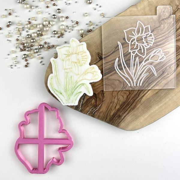 Daffodil Flower Floral Cookie Cutter and Embosser