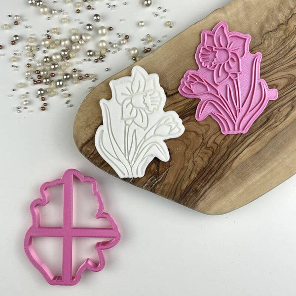 Daffodil Flower Floral Cookie Cutter and Stamp