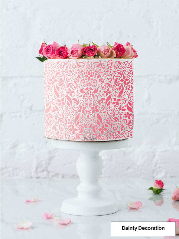  Dainty Decoration Cake Stencil - Full Size Design
