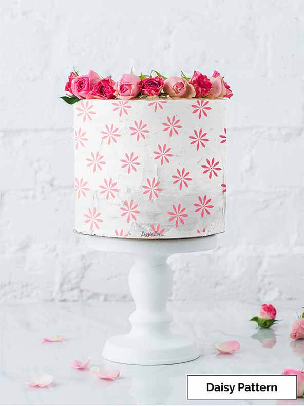 Daisy Pattern Cake Stencil - Full Size Design