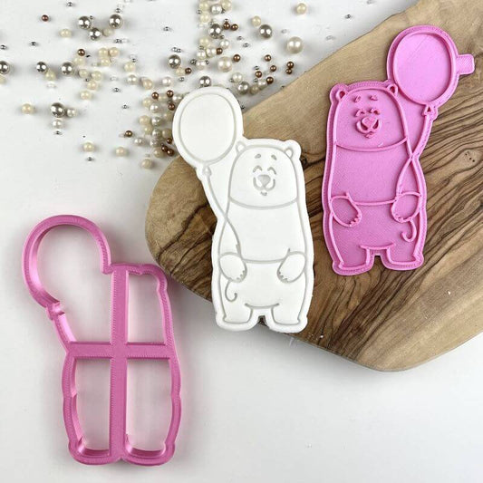 Daniel Holding a Balloon Birthday Cookie Cutter and Stamp