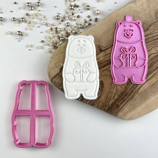 Daniel Holding a Present Birthday Cookie Cutter and Stamp